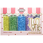 Confect Sparkling Sugar - Love Sprinkles, For Baking, Vegetarian & Gluten Free 100 g (5 pcs x 20 g each)
