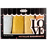 Confect Metallic Sugar Paste - Love, For Baking 300 g (4 pcs x 75 g each)