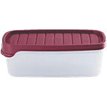 Flair Plastics Storage Container - Smart Design, Rectangle, Maroon, BPA Free, Durable 650 ml