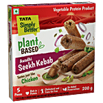 Tata Simply Better Plant-Based Chicken Awadhi Seekh Kebab - Tastes Just Like Chicken, 5 Pieces 200 g