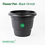 Natures Plus Flower Pot 100 - Black, Plastic, Durable & Sturdy 1 pc 