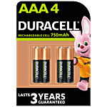 Duracell Rechargeable AAA 750mAh Batteries 4 pcs Blister Pack