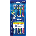 Oral-B Criss Cross Medium Deep Clean Anti-Plaque Toothbrush 4 pcs (Buy 2 Get 2 Free)