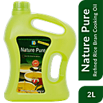 NATURE PURE Rice Bran Cooking Oil - Adds More Flavour, Good For Heart 2 L Jar