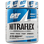 GAT Sport Nitraflex Hyperemia & Testosterone Enhancing Powder - Blue Raspberry Flavour, For Strength 300 g