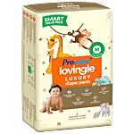 Pro-Ease Lovingle Luxury Diaper Pants - Cottony Dry Top Sheet, Medium 25 pcs Pouch