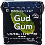 Gud Gum Natural & Plastic Free Charcoal + Spearmint Chewing Gum 21 g
