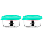 Segovia Stainless Steel Lunch Box/Food Storage/Utility Container With Lid - Rustproof, Teal 400 ml (Set of 2)