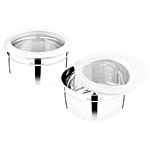 Segovia Stainless Steel Storage Container/Jar/Utility Canister With Lid - Leakproof, Silver 1 L (Set of 2)