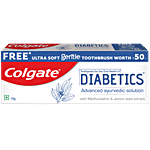 Colgate Toothpaste For The Oral Health Of Diabetics - Sugar Free Ayurvedic Solution, With Ultra Soft Gentle Toothbrush 70 g 