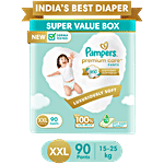 Pampers  Premium Care Pants - Double Extra Large Size Baby Diapers XXL, Softest Ever Pampers Pants, Derma Tested, 15-25 Kg 90 pcs