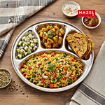Hazel Stainless Steel Deluxe Bhojan Patra S13 - With 4 Compartment, Durable 1 pc