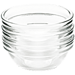 Borosil Stackable Premium Glass Bowl - Transparent, Microwave Safe, Borosilicate 150 ml (Set of 6)