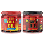 MasterChow Chilli Oil Double Trouble 2X Sichuan Chilli Combo - Spicy, Crunchy, Garlicky Flavor Eat With Momos, Pizza & Noodles 340 g 