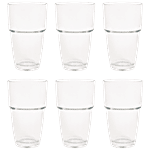 Roxx Alicia HB Tumbler - Premium Quality Glass, Round, Transparent 360 ml (Set of 6)
