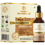 Khadi Organique Sandalwood Essential Oil - Pure & Aromatic, Relaxing, Calming, Mood Enhancer 15 ml 