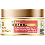 Khadi Organique Night Face Cream - Rose, Aloe Vera, Lighten Skin Naturally, Heals Scar, Fade Marks 50 g 
