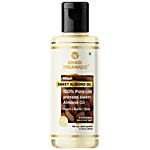 Khadi Organique Sweet Almond Oil - 100% Cold Pressed, For Glowing Complexion, Suits Hair & Skin 210 ml 