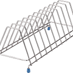 Tiara Leo Stainless Steel Thali Rack, Dish Rack, Plate Stand, Dish Stand, Lid Holder Utensil Rack For Kitchen - 10 Section 1 pc