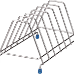 Tiara Leo Stainless Steel Thali Rack, Dish Rack, Plate Stand, Dish Stand, Lid Holder Utensil Rack For Kitchen - 6 Sections 1 pc