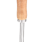 Tiara Stainless Steel Oval Pav Bhaji, Potato Masher With Wooden Handle - Silver 1 pc