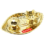 Hazel Shank Karma Brass Pooja Thali Brass For Prayer & Home Decor - Royal Look 1 pc