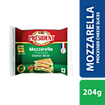 PRESIDENT  Mozzarella Cheese Slice - Processed, Premium 204 g 