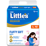 Little's Premium Baby Fluffy Soft Diaper Pants - L, 9-14 kg 62 pcs