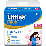 Little's Premium Baby Fluffy Soft Diaper Pants - M, 7-12 kg 72 pc
