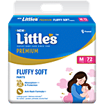 Little's Premium Baby Fluffy Soft Diaper Pants - M, 7-12 kg 72 pc