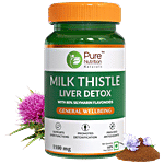 Pure Nutrition  Milk Thistle Liver Detox Supplement For General Wellbeing - With 80% Silymarin Flavonoids 60 Tabs 