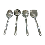 Fackelmann Stainless Steel Kitchen Tools Spoons For Cooking & Serving - Metallic 1 pc (Set of 4)