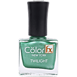 Color Fx Twilight Metallic Matt Nail Enamel - Non-Toxic & Yellowing, Long Lasting 9 ml Green Gel - 159