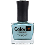 Color Fx Twilight Metallic Matt Nail Enamel - Non-Toxic & Yellowing, Long Lasting 9 ml Powder Blue Gel
