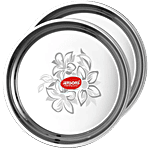 Jensons Stainless Steel Half Plates - Strong, Durable, Lightweight, Dishwasher Safe, 20 cm 2 pcs