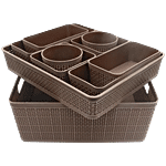 Jaycee Premium Tray - Plastic, Storage Box, For Multipurpose Use, Chocolate Brown 10 pcs