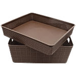 Jaycee Organizer - Premium, Plastic, Storage Box, For Multipurpose Use, Size 2, Dark Brown 1 pc