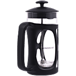 Wonderchef Glass French Presser - Easy To Use, Non-Corrosive Stainless Steel Mesh, Black 350 ml