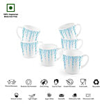 Cello Ricca Mug - Neelkamal, White, Opalware, Lightweight, Scratch Resistant Set of 6 (Set of 6)