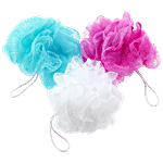 Bronson professional Mini Loofah - Soft Fibre, Long Lasting Lather, For Bath, Multicolour 2 pcs