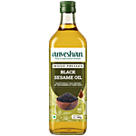 Anveshan Wood Cold Pressed Black Sesame/Gingelly Cooking Oil 1 L Bottle