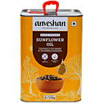 Anveshan Wood Cold Pressed Sunflower Cooking Oil - Heart-Healthy Good Fats 5 L