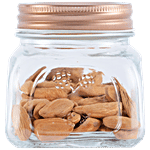 White Gold Glass Jar With Copper Colour Lid - 100% Food Grade Material 250 ml (Set of 3)