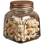 White Gold Glass Jar With Copper Colour Lid - 100% Food Grade Material 500 ml (Set of 2)