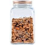 White Gold Glass Jar With Copper Colour Lid - 100% Food Grade Material 1 L