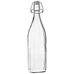 White Gold Glass Bottle With Clip Lid - Transparent 1 L (1 pc)