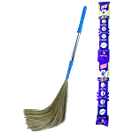 Monkey 555 5T Natural Grass Broom - Super Strong Steel Handle, Comfortable Grip, Lightweight 1 pc
