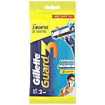 Gillette Guard 3 Razor for Men  Shaving Kit  1 Razor With 2 Cartridges 3 pcs
