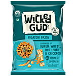 WickedGud Rigatoni Pasta - Goodness Of Durum Wheat, Red Lentil & Chickpea, Rich In Fibre, Protein 400 g 