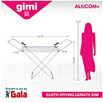 Gimi Alucom Plus Cloth Drying Stand - Foldable, Non-Slip, Rust Proof 1 pc